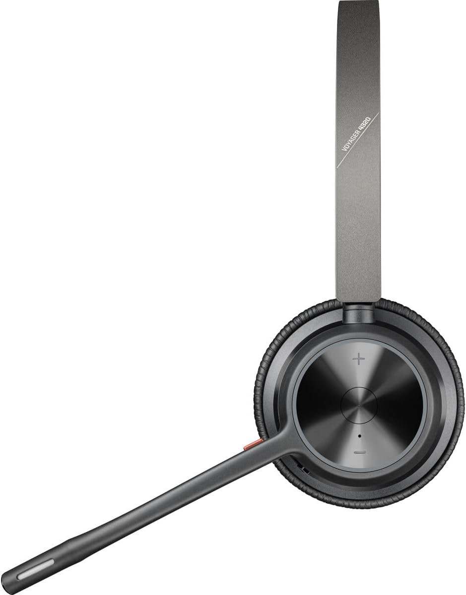 Poly - Voyager 4320 UC Wireless Headset (Plantronics) - Headphones with Boom Mic - Connect to PC/Mac via USB-A Bluetooth Adapter, Cell Phone via Bluetooth - Works with Teams, Zoom & More