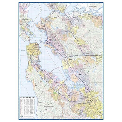 San Francisco Bay Area Laminated Wall Map