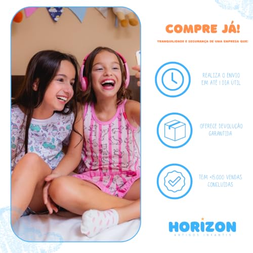 Baby Doll Pijama Calor Conjunto Infantil Feminino Estampado com Short e Regata para Dormir em Noites