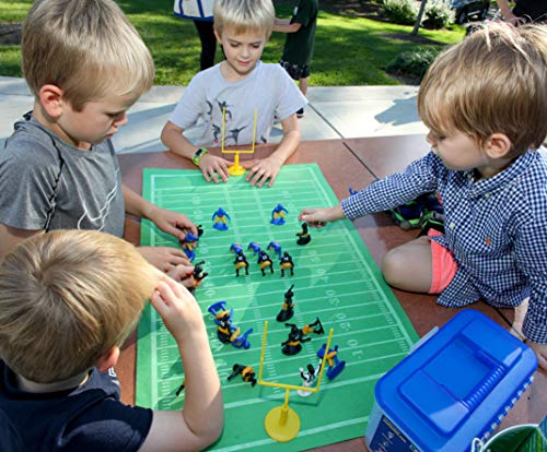 Kaskey Kids Football Guys – Blue & Yellow/Black & Gold Inspires Kids Imaginations with Endless Hours of Creative, Open-Ended Play – includes 2 Teams & accessories – 28 pieces in every set!