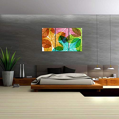 Image of ArtzFolio Colorful Leaves Split Art Painting Panel On Sunboard 45 X 27Inch