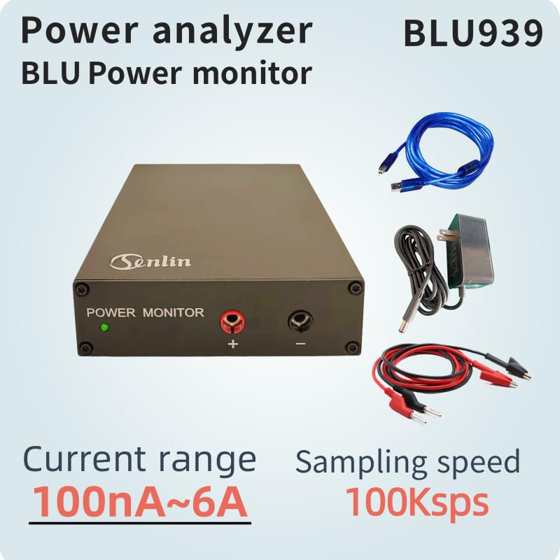 Image of Power Analyzer & Power Profiler with SMU, 100nA-6A Current Measurement, 100kHz Sampling, USB Interface, for IoT, MCU, BLE, Mobile R&D.Power Monitor,BLU939