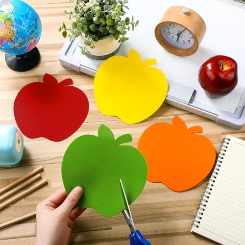 Image of Ireer 48 Pcs Large Foam Apple Cutouts 6 Inch Colorful Apple Shapes Bulletin Board Decoration Back to School Cutouts for Teacher DIY Craft Projects School Classroom Wall Decor