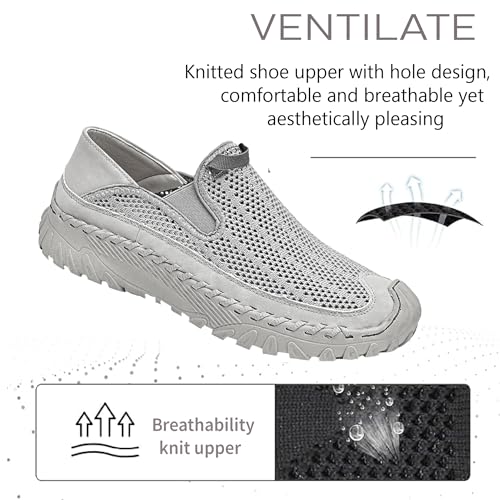 Asifn Mens Mesh Loafers Outdoor Lightweight Hiking Breathable Comfortable Work Shoes Non-Slip Driving Casual2