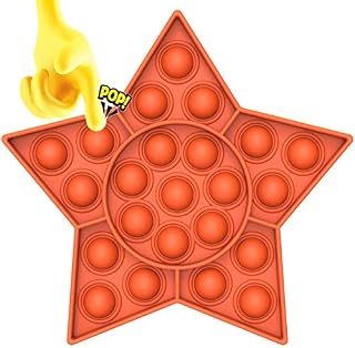 Yefun Push Bubble Sensory Fidget Toy, Autism Special Needs Stress Reliever Anxiety Relief Toys, Extrusion Bubble Fidget Toys, Kids Toys Fidget Toy (Orange)