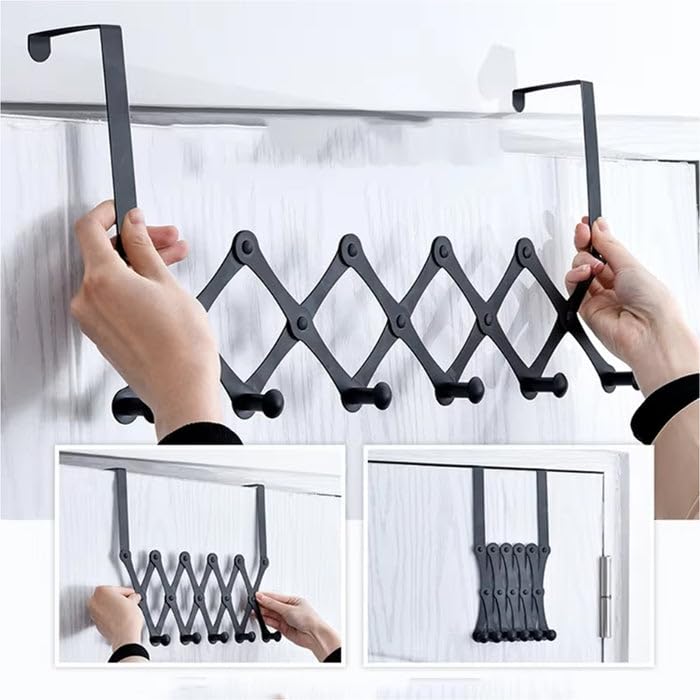 NOBLEFY 6 Hook Door Hanger – Steel Coat Rack, Over-The-Door Organizer (1 Pc)-picture-22
