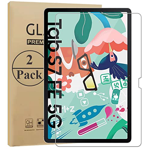HunDun Schutzfolie für Samsung Galaxy Tab S8 Plus/S7 FE/S7 Plus 12.4 Zoll[2 Stück], Schutzglas Displayschutzfolie, Gehärtetem Glas Displayschutzfolie, Hartglas Folie Cover