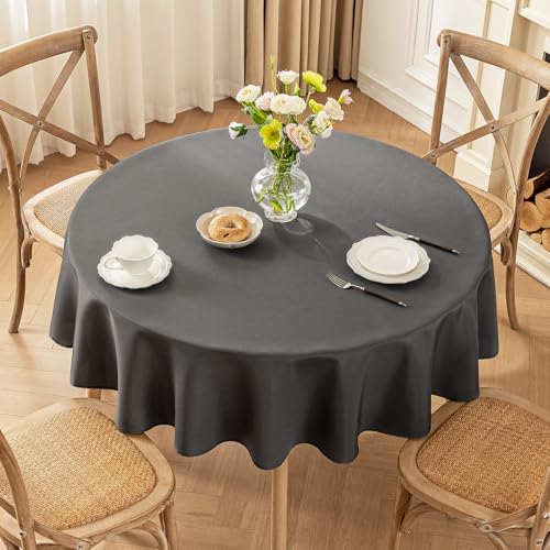 Moonooda Tischdecke 141, Beige Tischdecken Abwaschbar 180g/㎡ Tischtuch aus Polyester Wasserabweisend mit Lotuseffekt, Dauerhaft Kratzfest für Wohnzimmer, Esszimmer, Balkon, Garten