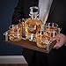 Engraved Bourbon Decanter Set – Draper Whiskey Decanter with Rocks Glasses and Acrylic Tray