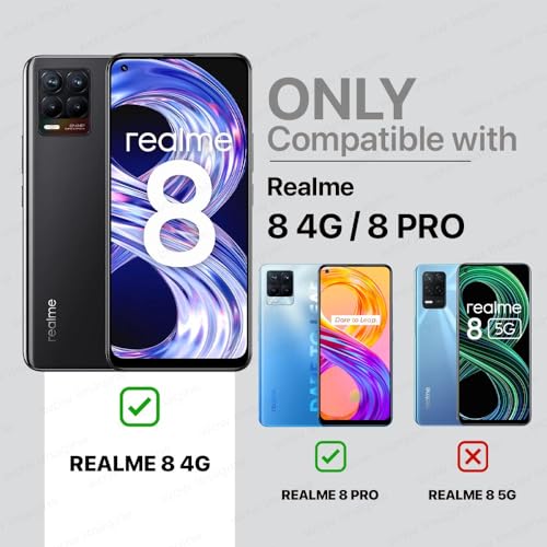 Image of WOW IMAGINE Shock Proof Back Case Mobile Cover for Realme 8 | 8 Pro | Bumper Back Cover Case (Tough Armor | Hybrid PC + TPU | Full Protection with Ring Holder & in-Built Kickstand | Blue)