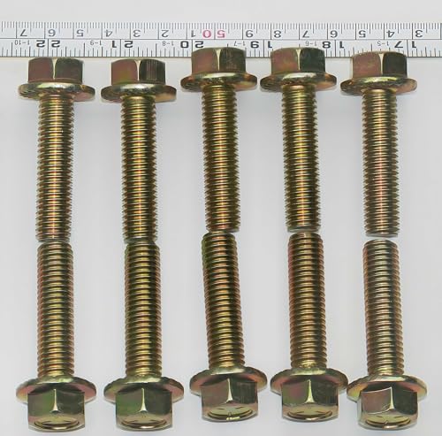 Image of 1 /2 inch x 2 inch Flange Serrated Hex Bolt by Color Zinc Plated, Alloy Steel,Grade 5.(10pcs Pack) by Metalsuberg