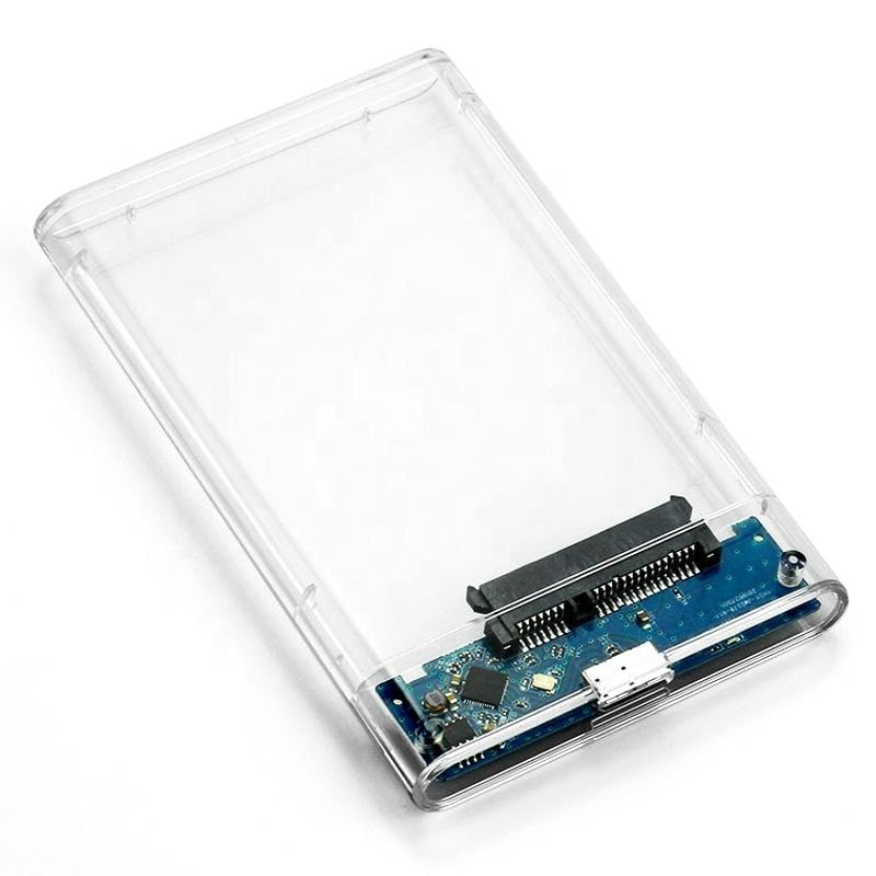 mabron sc06 2.5 inch ssd/hdd sata casing: transparent hard disk enclosure for effortless usb 2.0 connectivity, featuring screwless tool-free installation