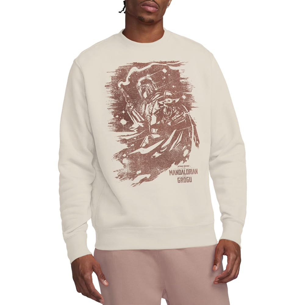 Star Wars The Mandalorian Grogu Ink Sketch Unisex Sweatshirt, Natural, Medium