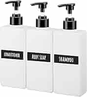 ●ホワイトディスペンサー3点セット 　400ml Amazon｜Segbeauty シャンプーボトル ディスペンサー 詰め替え