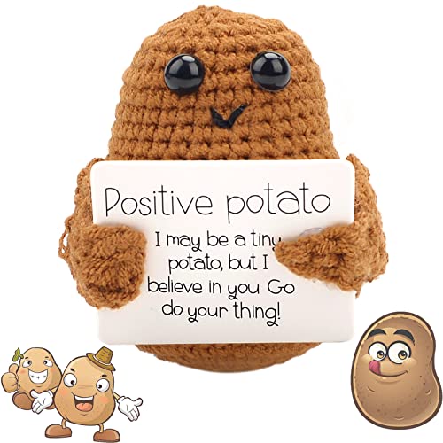 Pipihome Positive Potato Pocket Hug Geschenk, Mini-Plüsch Figuren Lustige Positive Kartoffel Puppe, Geschenke für Freundin, Geschenk für Freund, Mutmacher Geschenk, Geschenke für Frauen