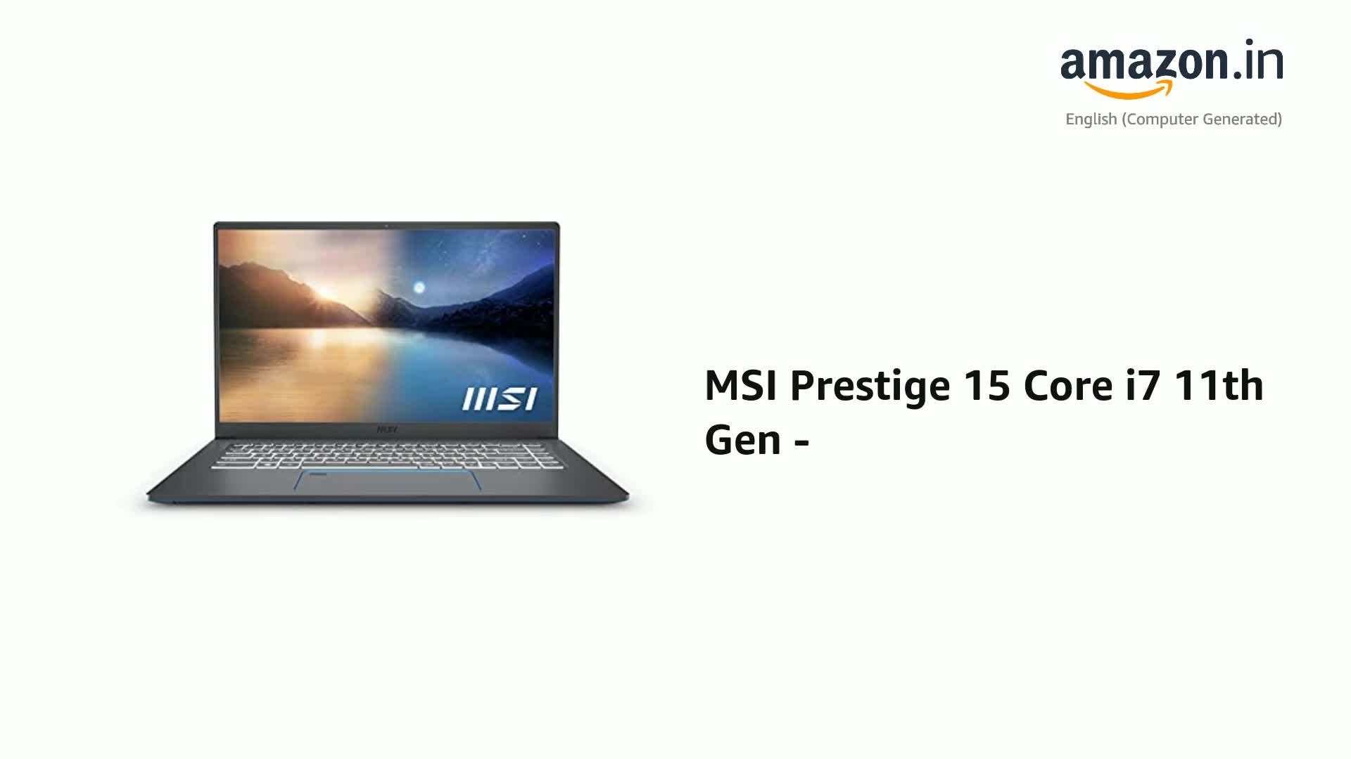 MSI Prestige 15 Intel Core i7 11th Gen - (16 GB/512 GB SSD/Windows