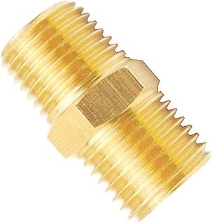 Joywayus 1/2" NPT Male Thread x 1/2" G Male Thread Brass Hex Nipple Fitting Connector Pipe Adapter