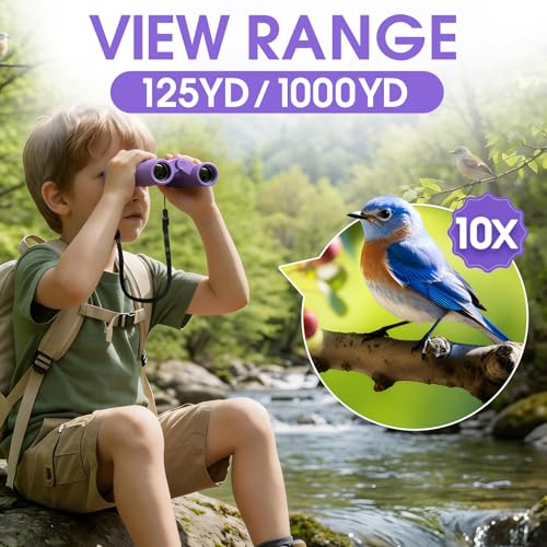 Binoculares compactos 10x25 para niños color azul miniatura 4