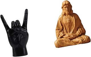 Rock Hand Gesture Statue Sacred Heart Jesus Hand Sign Crafts Creative Finger Sculpture Catholic Figurine Collectible for Apartment Bedroom Restaurant