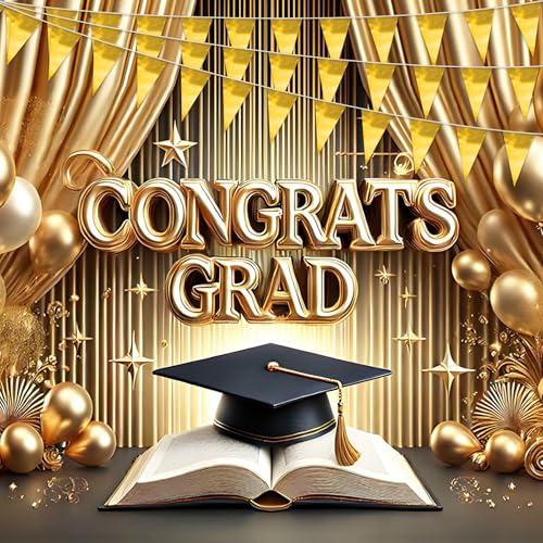 Image of 65FT Gold Glitter Triangle Pennant Banner Flag Metallic Bunting Fabric Garland for Christmas Graduation Wedding Engagement Anniversary Bachelorette Birthday Bridal Shower Valentine's Party Supplies