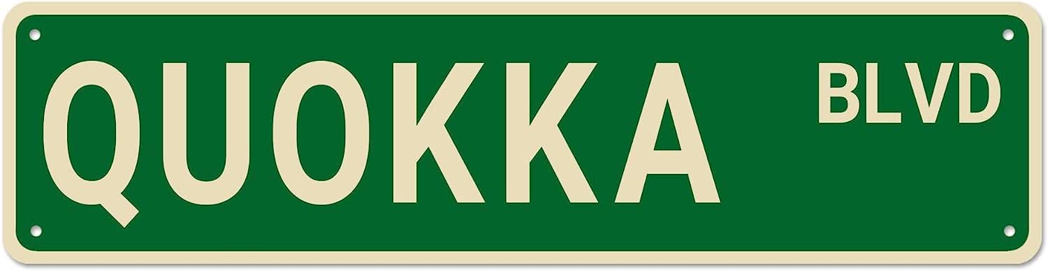DTHNKL Metal Sign Quokka BLVD Vintage Retro Tin Aluminum Hanging Sign - Bedroom Kitchen Garden Wall Bar Club Coffee Home Decor 4"x16"