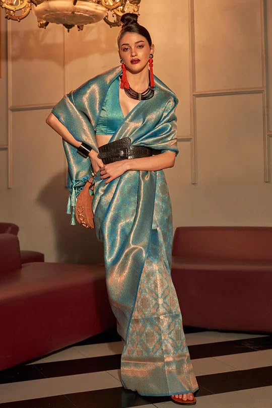 Image of SWORNOF Women's kanjivaram banarasi silk saree for Patola festival Wedding silk with rich pallu Design sarees for women with blouse piece