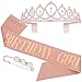 Produktbild Veraing Geburtstags-Krone Schärpe Geburtstags Kristall Tiara Krone Geburtstags Krone Birthday Crown Prinzessin Haar-Zusätze für Frauen Party Accessoires (Krone + Schärpe)
