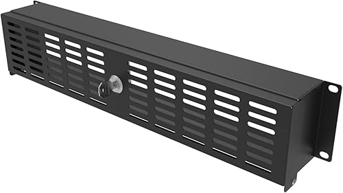 JINGCHENGMEI Cubierta de seguridad de montaje en rack de 2U para rack de servidores de 19 pulgadas y gabinete de red, puerta de panel de rack con