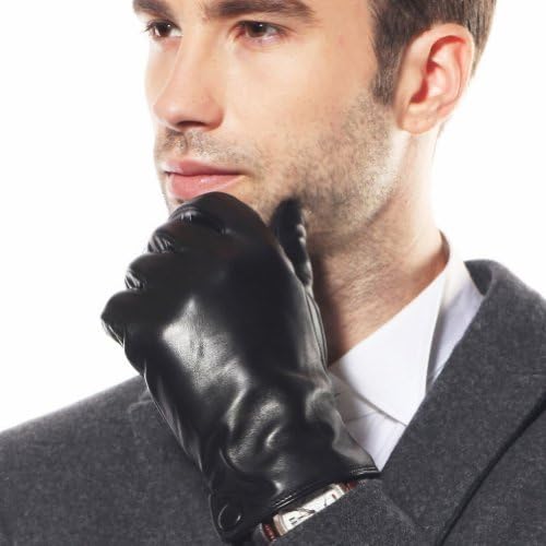 Mens Classic Winter Warm Touchscreen Nappa Leather Gloves Lined Driving