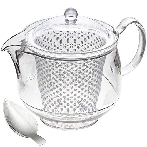 Akebono Sangyo TW-3733 Clear Teapot, 24.7 fl oz (730 ml), Tea Measure Set, Tritan Resin, Made in Japan