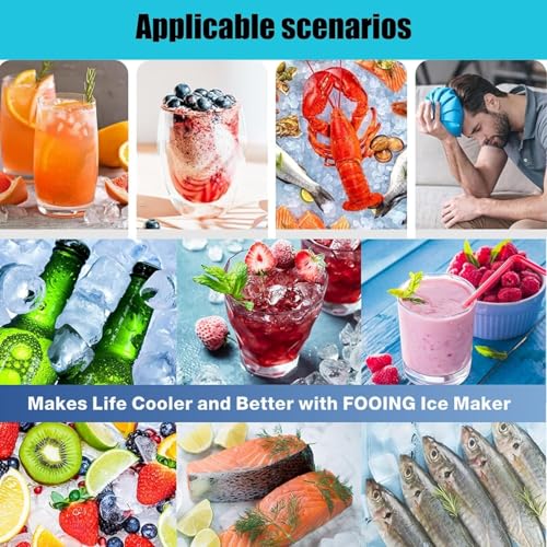Fabricadora de hielo portátil, dispensador eléctrico de cubos de hielo con función de autolimpieza, cuchara y canasta para hielo, para hogar, oficina, bar y restaurante; máquina de hielo de mostrador con pantalla LED miniatura 7