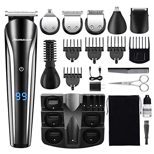 Aromacare Hair Clipper Beard Trimmer Kit For Men Cordless Hair Mustache Trimmer Hair Cutting Groomer Kit Precision Trimmer Waterproof USB Rechargeable 12 In 1