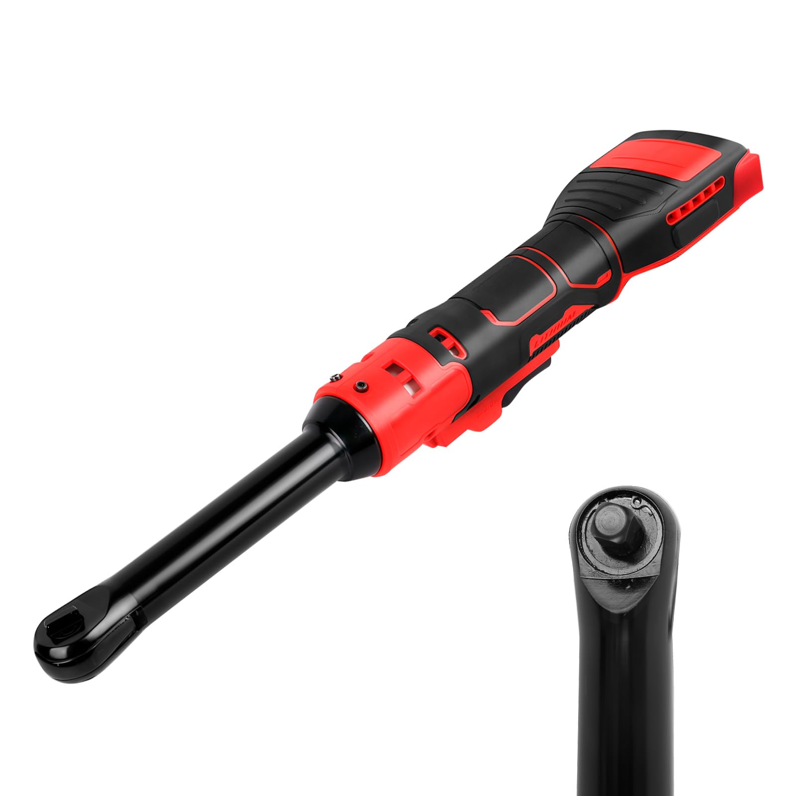 Llave de trinquete con batería de 3/8" para baterías Milwaukee M18 18 V, barra extendida de 16 cm de largo, 320 rpm, llave de carraca eléctrica de 80 N.m con luz LED integrada (no batería)
