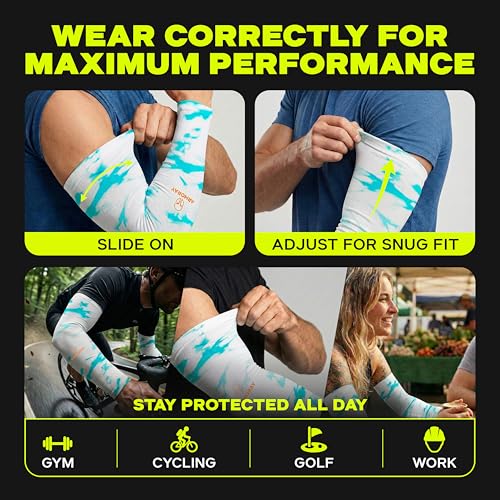 Image of ARMORAY Arm Sleeves for Men and Women - UV Sun Protection Cooling Compression - Tattoo Cover Up Sleeve for Daily Wear & Work