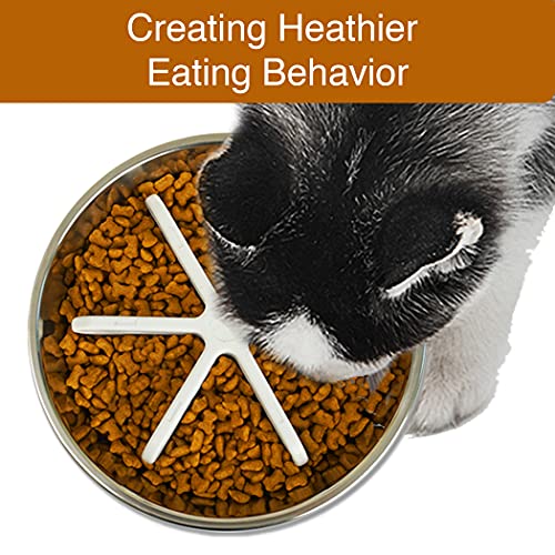Slow Feeder Insert for Dog Bowls - 5.5" x 5.5" x 2" Snowflake Design Slow Feeder Dog Bowls Accessories with Suction Cup - Easy to Clean Oleophobic Dog and Cat Feeding Pet Supplies - Image 6