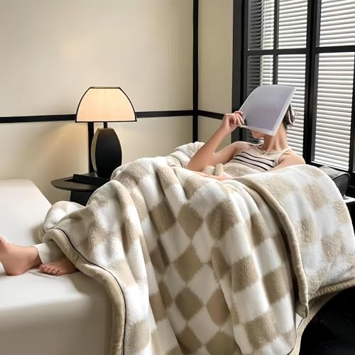 Manta de forro polar cálida de doble cara, suave y cómoda para todas las estaciones, adecuada para camas, sofás y sillas