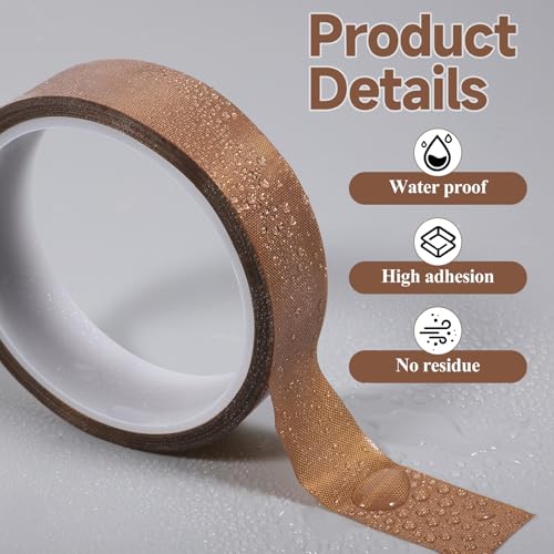 Image of Low Friction Drawer Slide Tape, 1 Roll 1 Inch x 33 Feet Abrasion Resistant Curtain Glide Tapes Squeak Resistant Tapes, Surface Protection for Wood, Cabinet, Curtain, Furniture (Brown)
