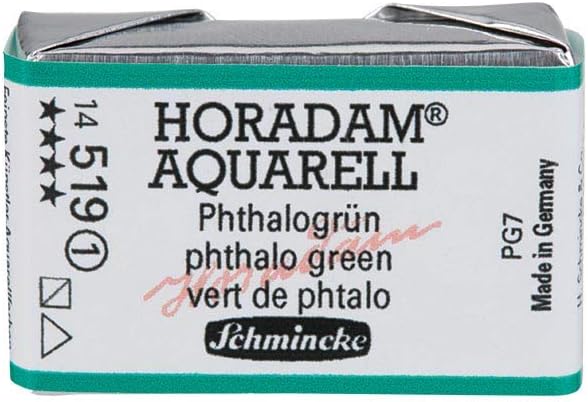 Schmincke 14519043 Watercolor Pans, Phthalo Green, Full Pan