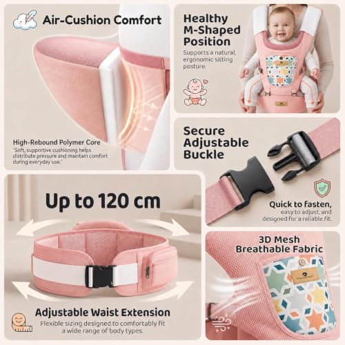 Image of StarAndDaisy Baby Carrier for 0 to 3 Year with Soft Cushioned Hip Seat | Sling Baby Carrier with 2 Storage Pockets | | Soft Cushioned Baby Carry Bag for Newborn to Toddler