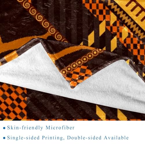 Couverture ethnique africaine 150x130 en microfibre pour lit et canapé - 3