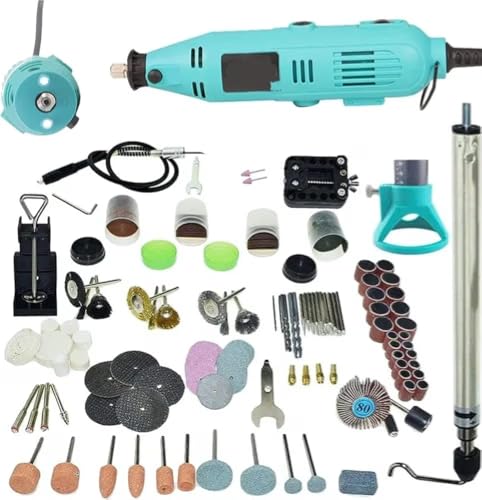 Image of 350PCS Die Grinder Kit | 130W Corded + 12V Mini Rotary Tool | 8,000-30,000 RPM Variable Speed | Quick-Change Collet | Flexible Shaft | Precision Rotary Tool Kit with Carry Case