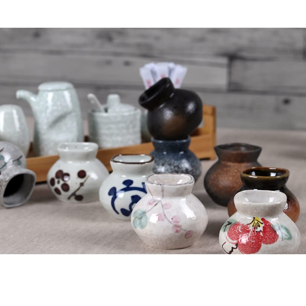 Botella de Condimento de Cocina Tarro de cerámica de estilo japonés for condimentos, vajilla creativa for Sushi, olla for salsa de soja, juego de tarros for palillos de dientes, combinación de utensil