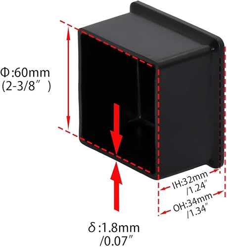 Miniatura 160 de Flyshop 8 tapas para patas de sillas de patio, de PVC, protectores de suelo cuadrados para patas de silla, fundas cuadradas para muebles, 3/4 PVC