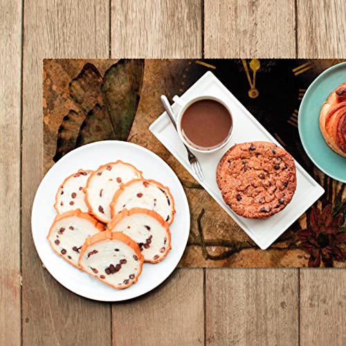 Set de table marron aux motifs papillons pour dîner