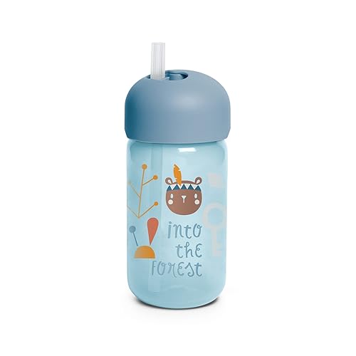 Immagine del prodotto Suavinex 401204 Bicchiere Baby Training Cup Con Cannuccia Flessibile E Sistema Antigoccia, Da 18 Mesi, Colore Azzurro, 340 Ml, 8 X 9.1 X 18.1 Cm