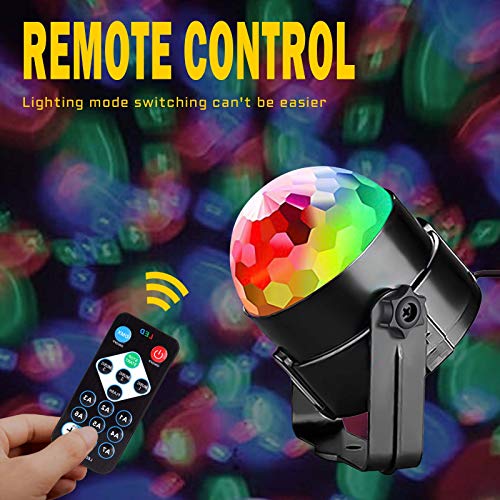 Apeocose 2 Pack Disco Ball Disco Lights-Party Lights Sound Activated Storbe Light With Remote Control DJ Lighting,Led 3W RGB Light Bal, Dance lightshow for Home Room Parties Kids Birthday