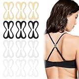 guduling 12 Stück BH Klammer Rücken,BH Träger Clips,Schmetterling BH Träger Halter zum Herstellen Eines Racerbacks,Feste Schultergurt-Clips für Brautkleider,Sportwesten,Kleider,Fitness,Mehrfarbig
