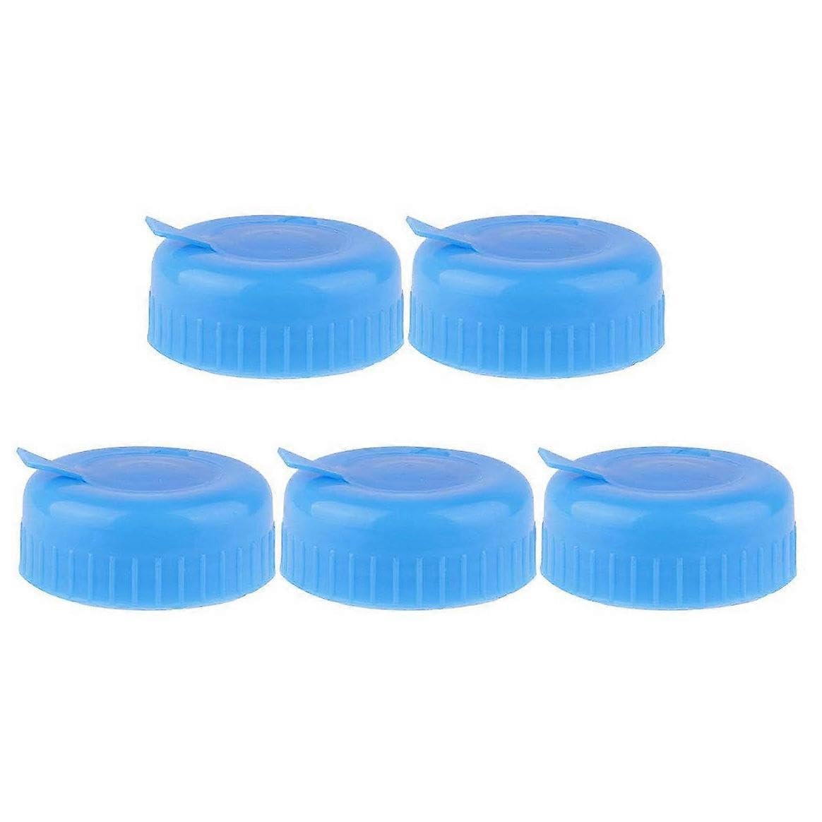 JOYHAPPST Water Jug Cap 5 Pack Plastic Water Bottle Cap Blue Gallon Drinking Water Bottle Cap Replacement Bottle Tool Leak Free