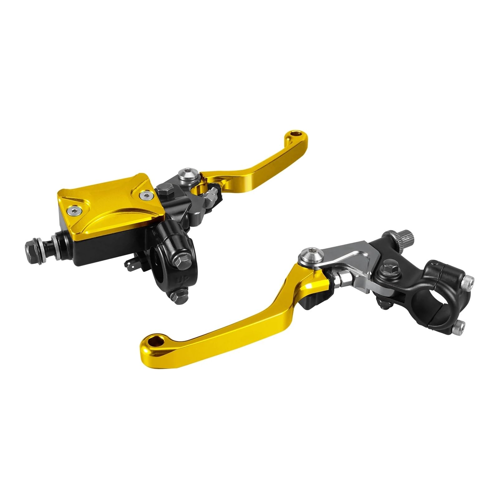 Zynther Motorcycle Brake Clutch Lever for KX 85 125 250 Motorcycle Hydraulic Brake Clutch Lever for Master Fluid Reservoir Cap Kit(Gold)