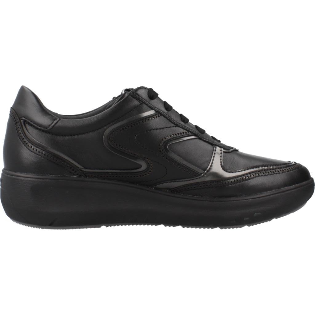 Stonefly 221574 Rock Nappa Black Sneakers Confort per Donna in Pelle Zeppa Media